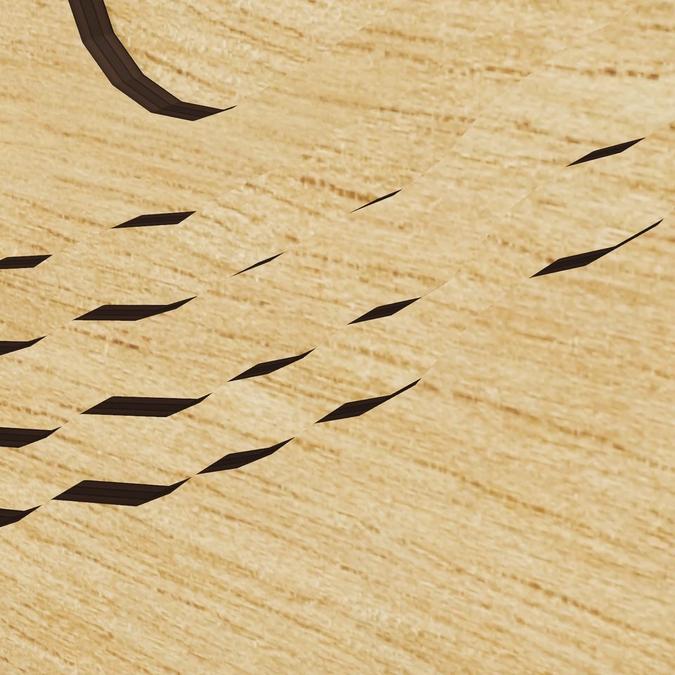 Wakefield Pond 3D wood map, detail view