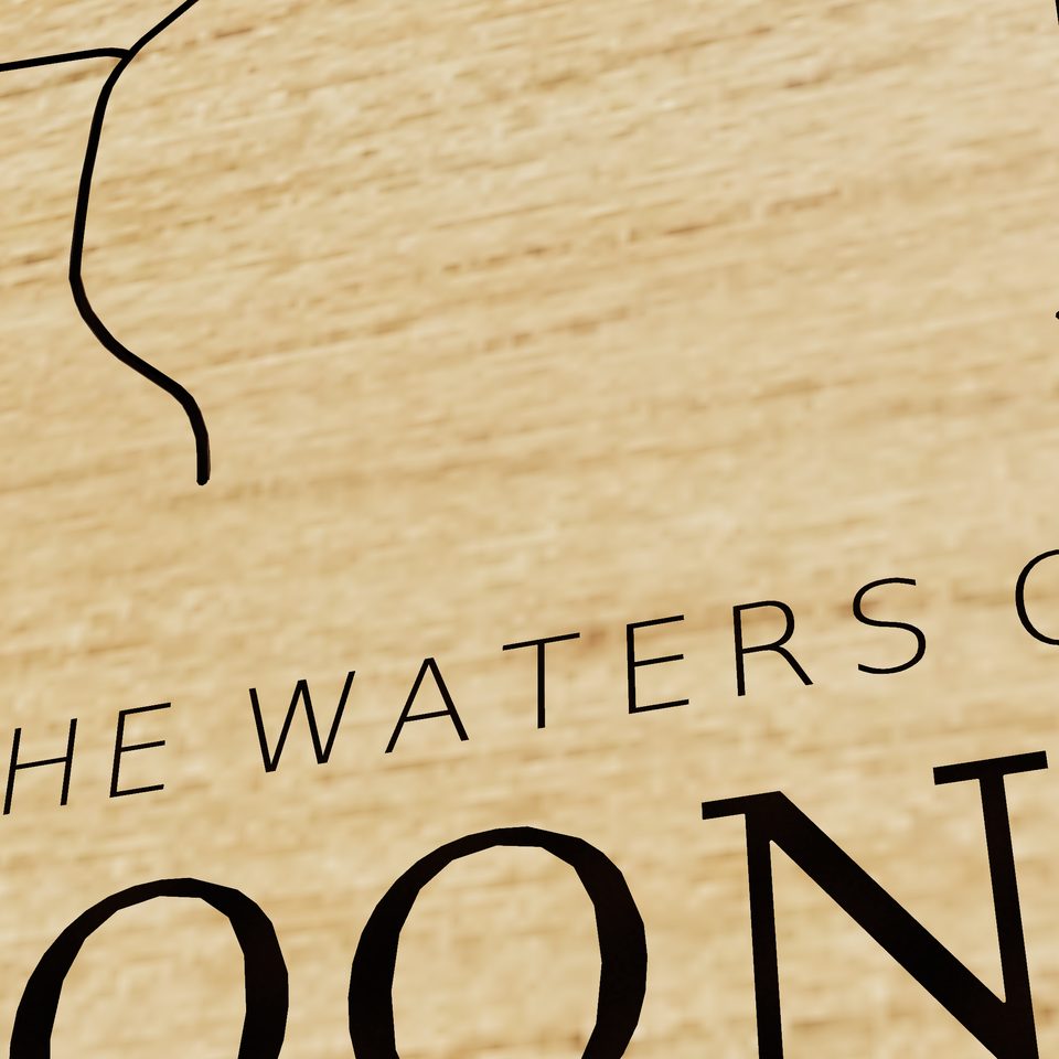 Walloon Lake 3D wood map, title view