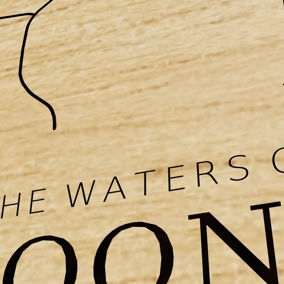 Walloon Lake 3D wood map, title view