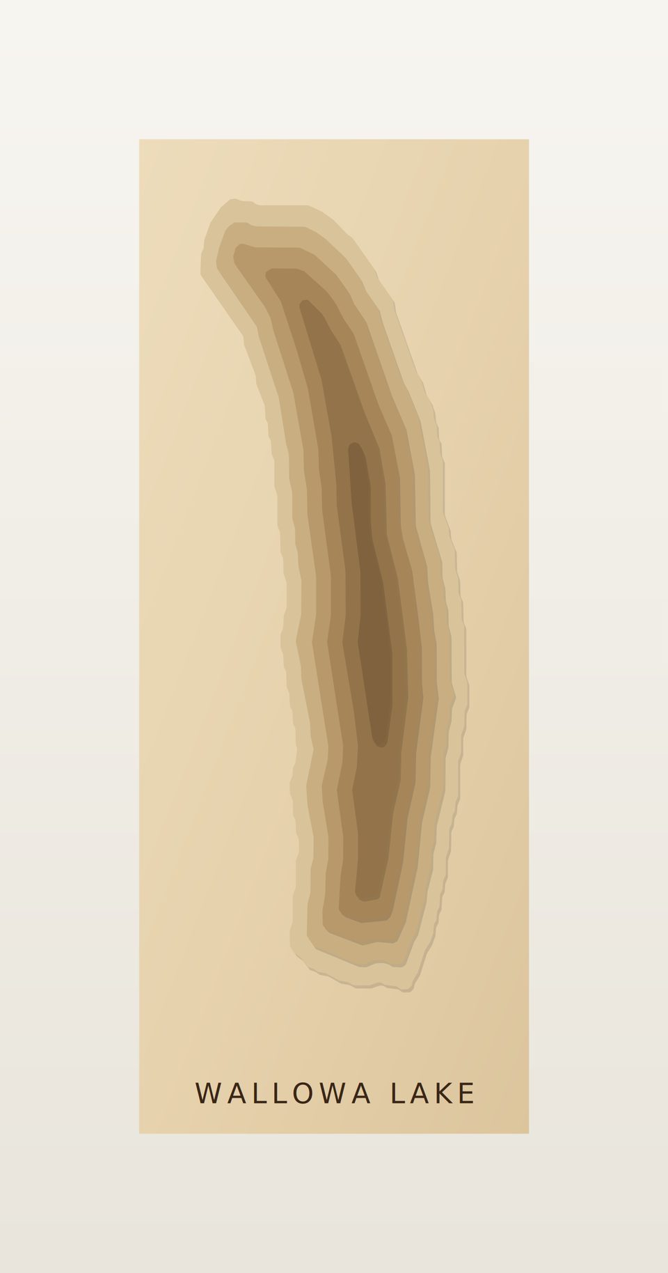 Wallowa Lake 3D wood map, preview view
