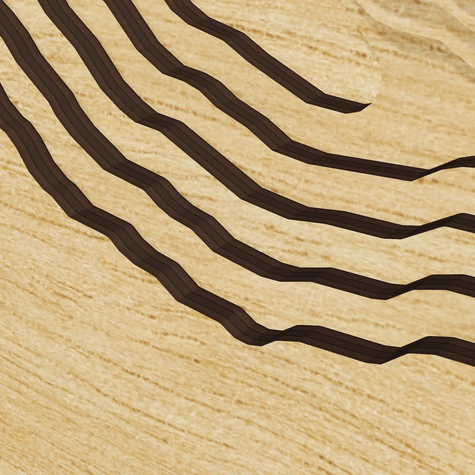 Waptus Lake 3D wood map, detail view