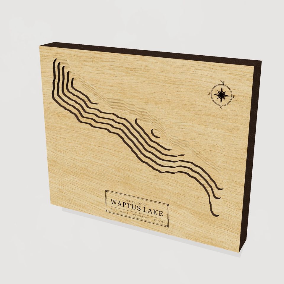 Waptus Lake 3D wood map, hero view