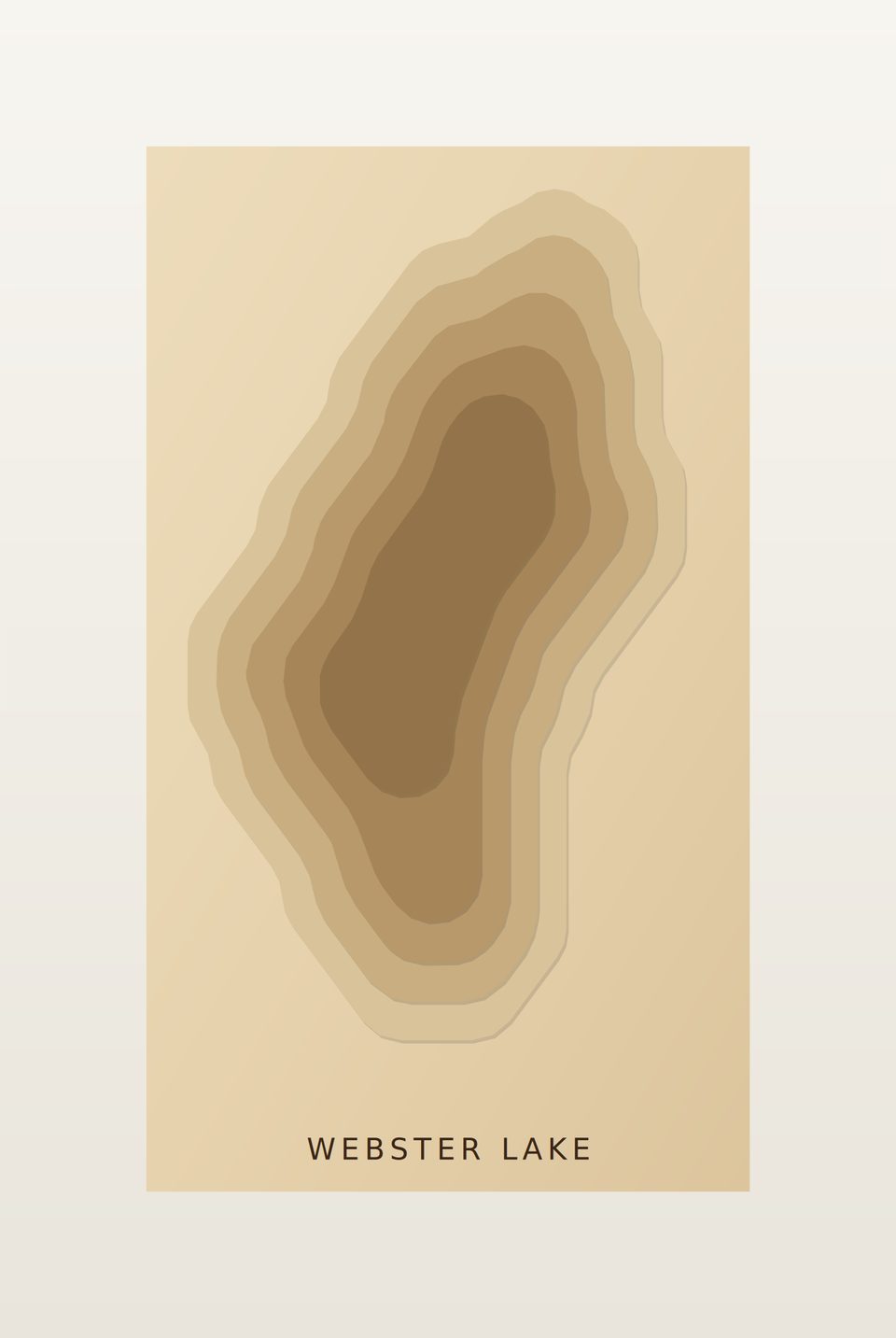 Webster Lake 3D wood map, preview view