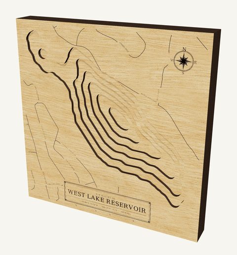 West Lake Reservoir wood map
