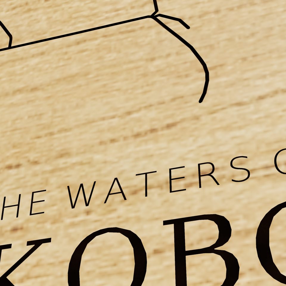 West Okoboji Lake 3D wood map, title view