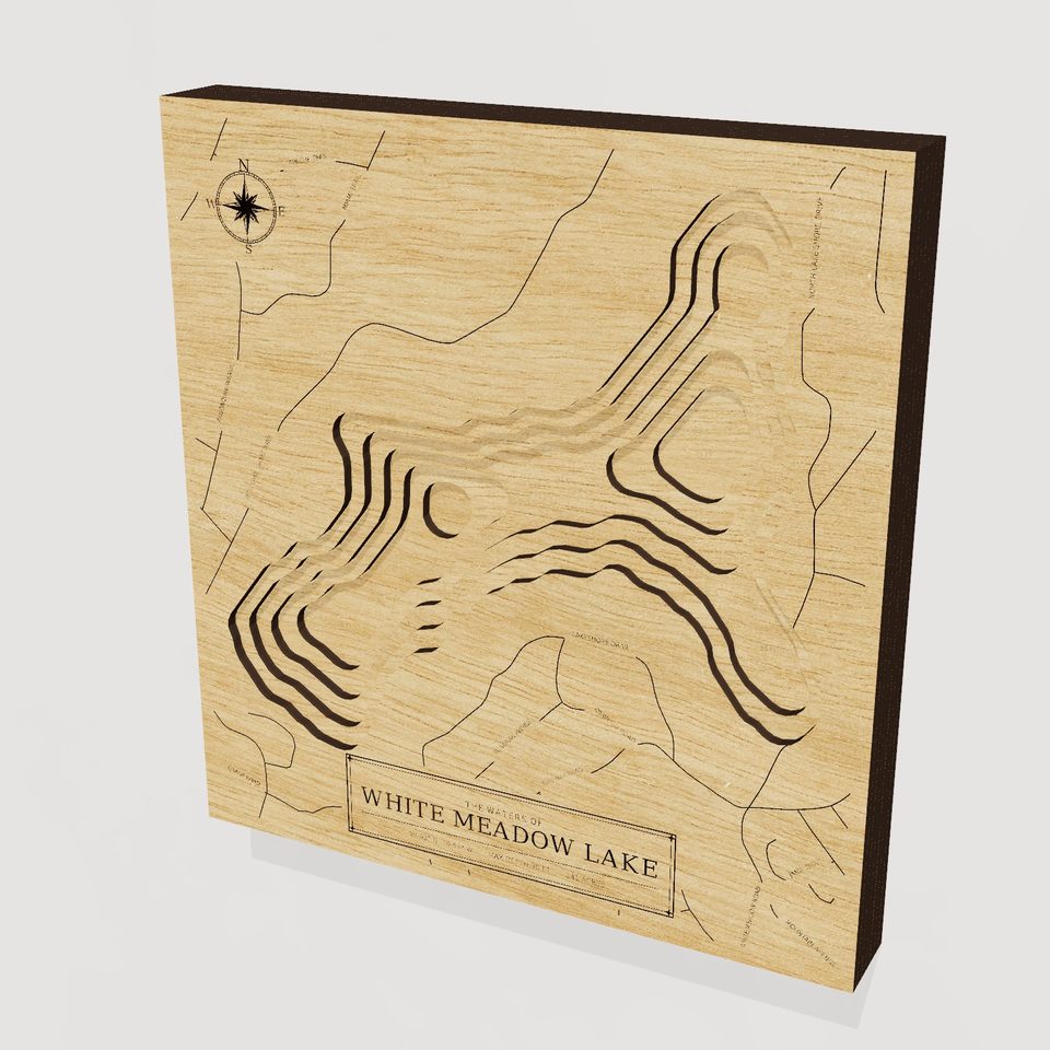White Meadow Lake 3D wood map, hero view