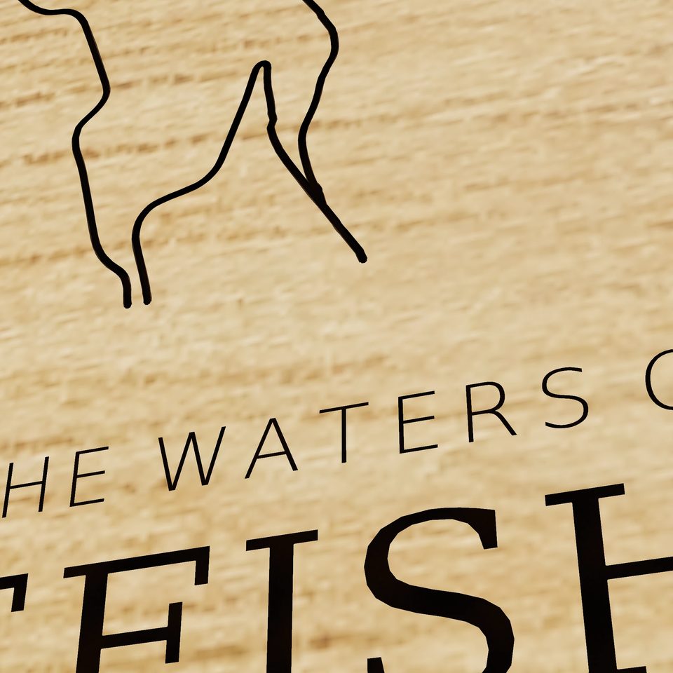 Whitefish Lake 3D wood map, title view