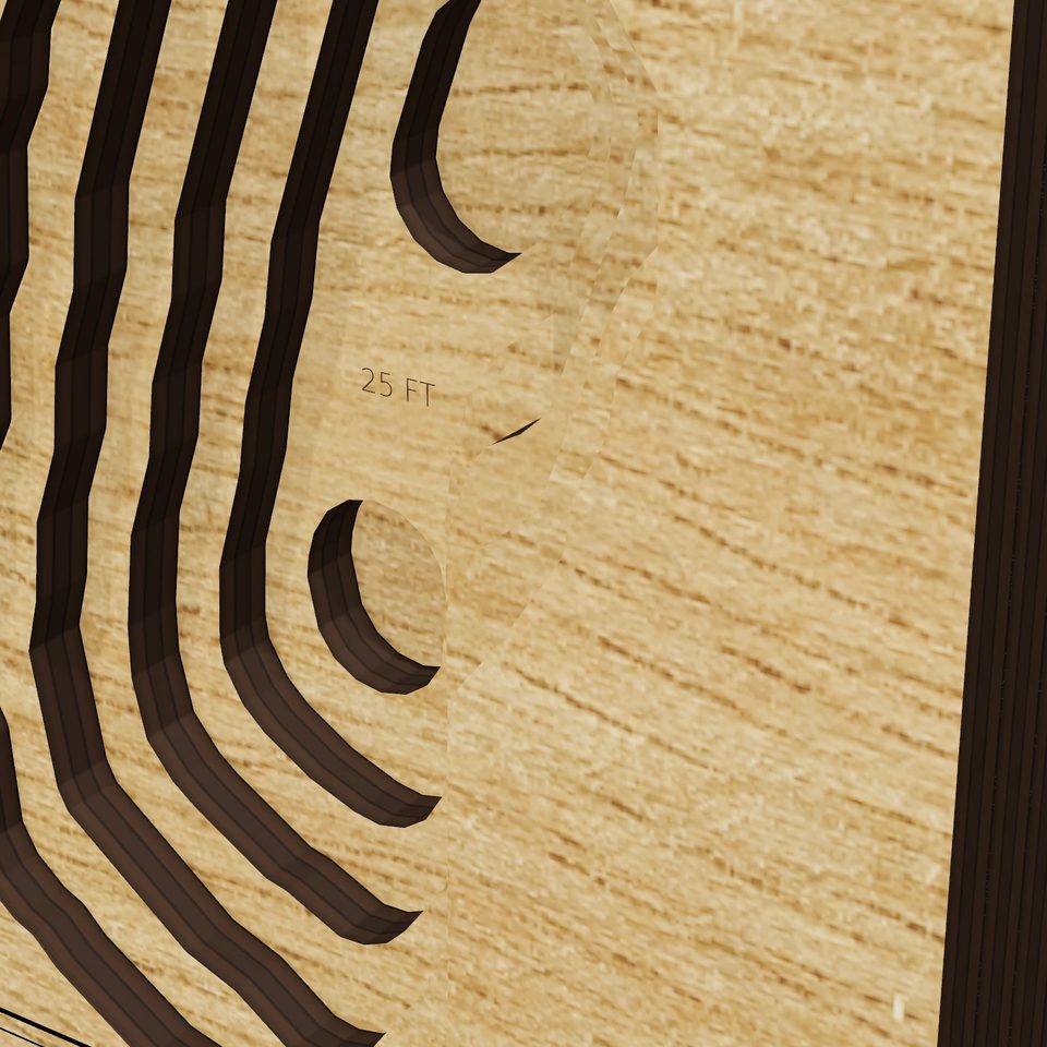 Wirth Lake 3D wood map, detail view