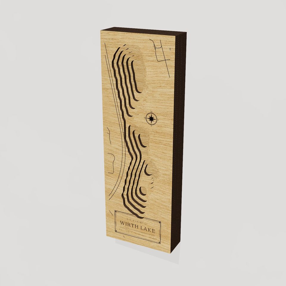 Wirth Lake 3D wood map, hero view