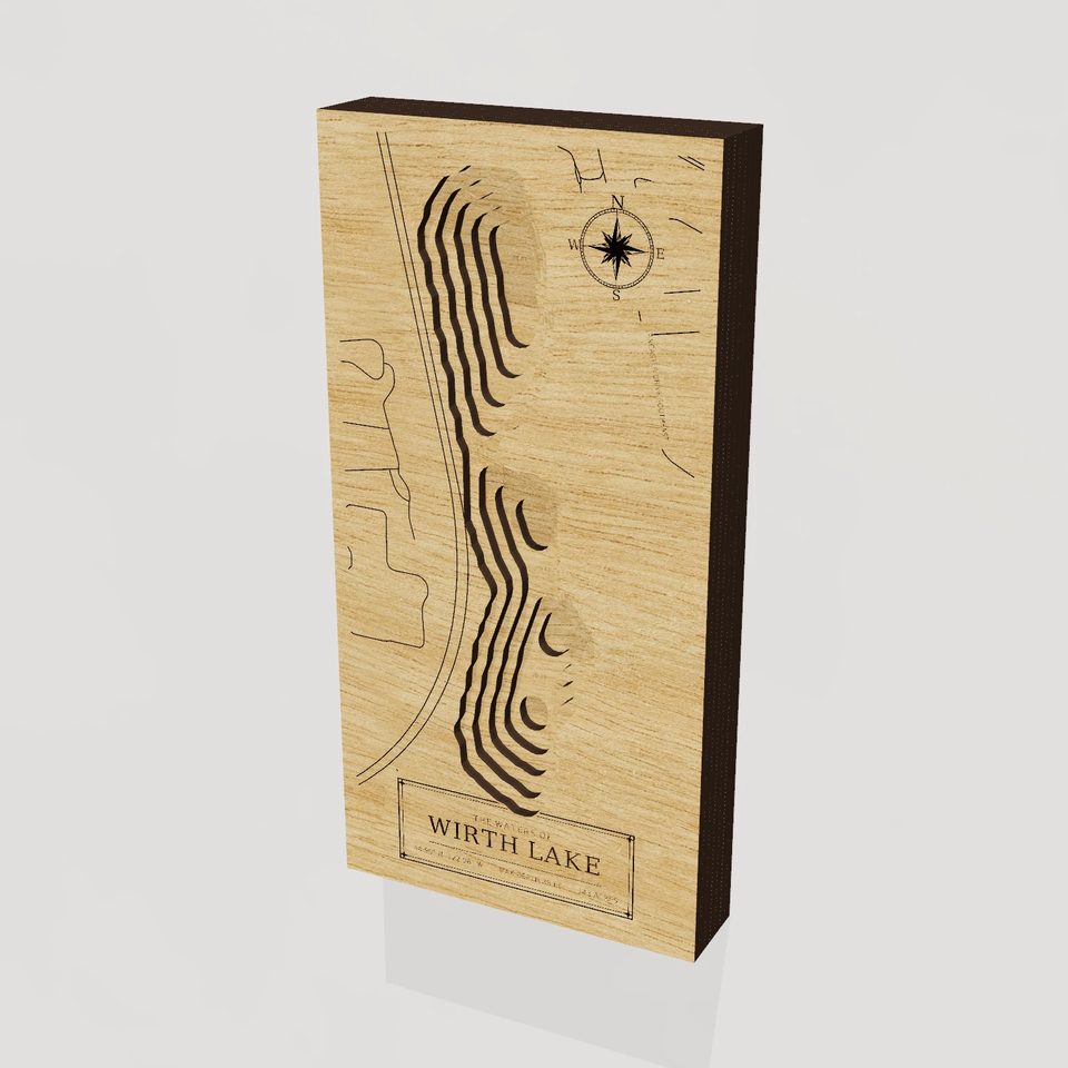 Wirth Lake 3D wood map, hero view