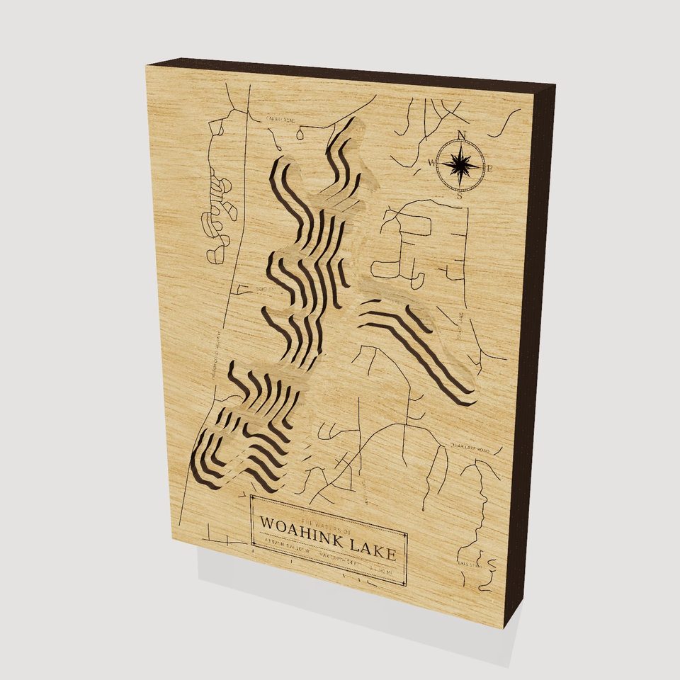 Woahink Lake 3D wood map, hero view