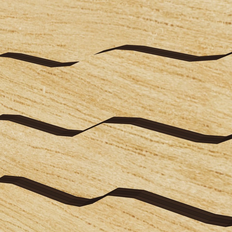 Wooster Lake 3D wood map, detail view