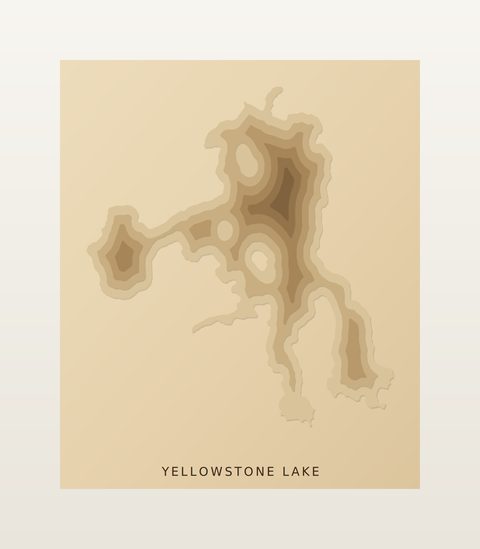 Yellowstone Lake wood map